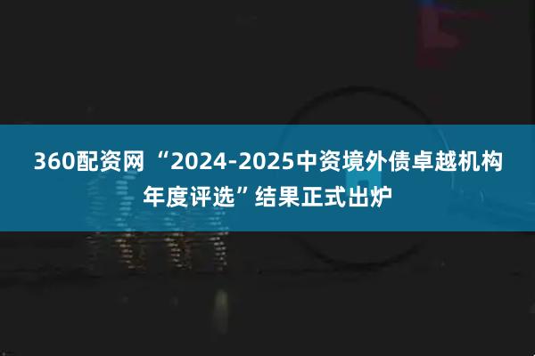 360配资网 “2024-2025中资境外债卓越机构年度评选”结果正式出炉